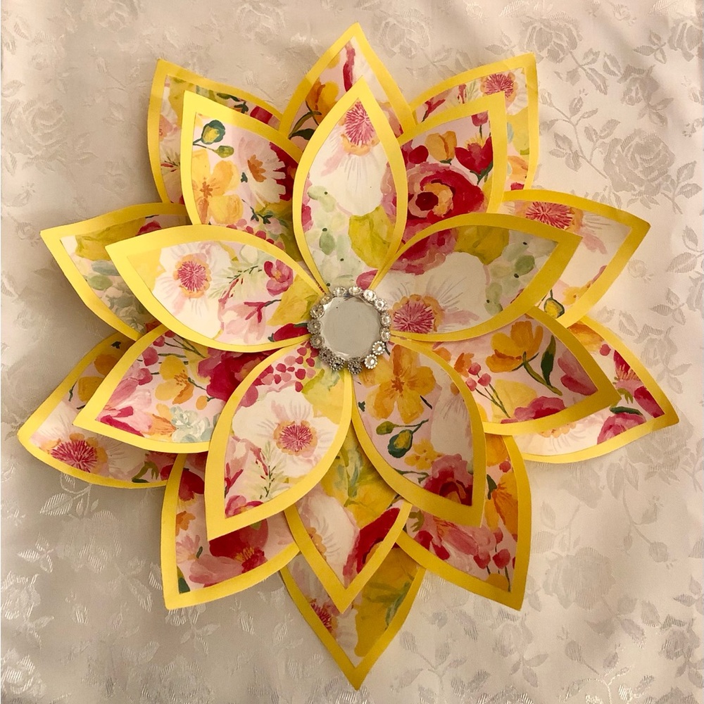 Yellow Multicolor Floral Wall Art